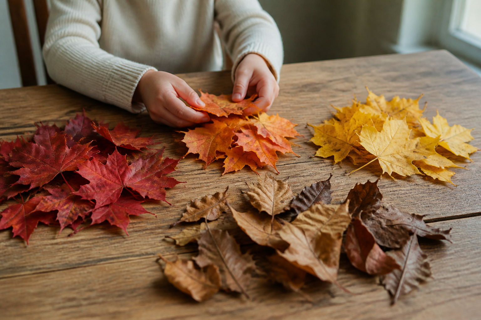 The Autumn Leaf Collection: What Sorting by Color, Size, and Weird Shape Actually Teaches